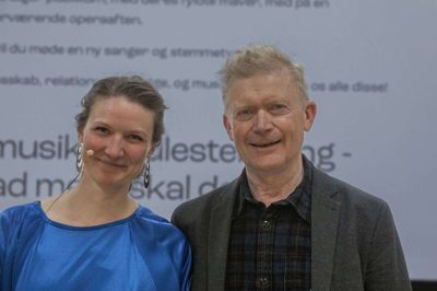 Er der to, som i Midt- og Vestjylland står sammen om musik og især opera, er det Freja Friberg Lyme, Operaen i Midten, og Mads Bille, Den Jyske Sangskole. Foto: Søren Langkjær