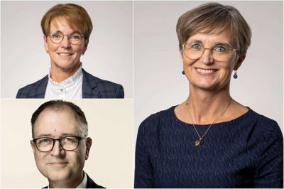 Flere lokale politikere forsøger at påvirke beslutningen om fordeling af elever på Herning Gymnasium. Fra venstre er det formand for børne- og familieudvalget og Herning Kommunes 1. viceborgmester, Anne Mette Bang Rasmussen (V), folketingspolitiker Kenneth Mikkelsen (V) og Herning-borgmester Dorte West (V). Foto: Pr-foto