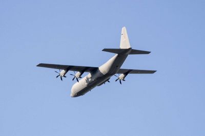 Det var Hercules-fly som dette, der torsdag fløj over Herning. Foto: Mads Claus Rasmussen/Ritzau Scanpix