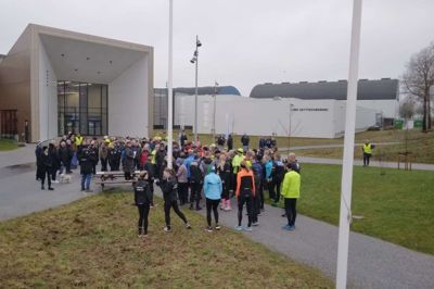 Et par hundrede løbere var med til Royal Run-opstarten lørdag eftermiddag ved Sportscenter Herning. Foto: Henrik Øster-Jørgensen
