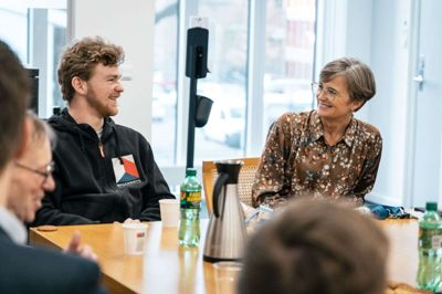 Jacob Sørensen var glad for den opbakning, borgmester, Dorte West viste til erhvervsuddannelserne ved at arrangere mødet. Foto: Kevin Albin