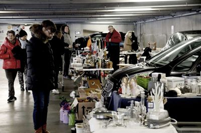 Bagagerumsmarkedet i Føtex’ p-hus har efterhånden et par år på bagen - her er der gang i salget tilbage i 2019. Foto: Henrik Ole Jensen