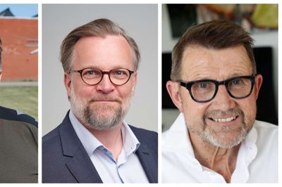 Helge Sander (t.h) træder tilbage som formand for Herning Syd-kredsen og erstattes af Kjeld Risom (t.v.), mens Ole Suhnsen bliver formand for Venstres kommuneforening i Herning. Foto: Flemming Hansen/PR-foto