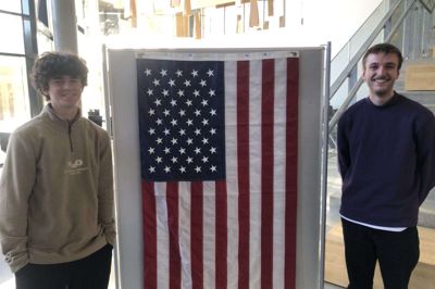 Bennet Thompson (t.v.) fra Orange High School i Ohio, USA, har boet hos Herning Gymnasium-eleven Mathias Vestergård i en uge som del af et partnerskab mellem de to skoler. Foto: Thor Ølgaard Hansen