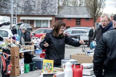 Flere af stadeholderne kom langvejsfra og var stået tidligt op for at være en del af markedet i Skarrild. Foto: Chresten Bergh