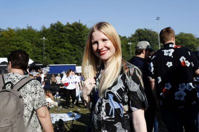 31-årige Cecilie Mortensen fra London havde kun positive ord at sætte på Herning Rocker. Hun var på besøg for at hilse på sin søster, der bor og arbejder i Herning. Foto: Chresten Bergh