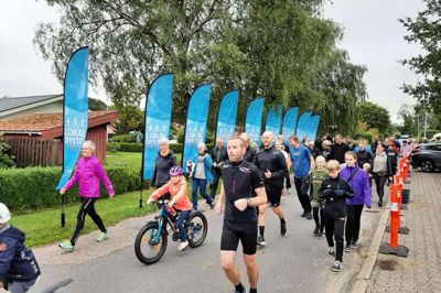 De 60 deltagere fra Klovborg var klædt godt på til motion og bevægelse. Foto: Ikast-Brande Kommune