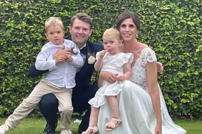 Arthur og Emma var med, da Maria Schmidt Sander (datter af Lis og John Jacobsen, Gjellerup) og Frederik Schmidt Sander (søn af Ingelis og Helge Sander, Herning) blev viet i Gjellerup Kirke. foto: Bent Tilsted