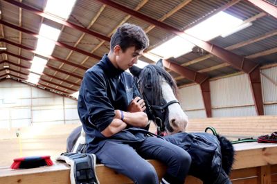 Marcus Jensen er en ung mand, der på grund af sit medfødte handicap blev sendt til ridning som barn. Han har udviklet sig til en dygtig Special Olympic-rytter og har vundet flere OL-medaljer. Foto: Laila Kempel