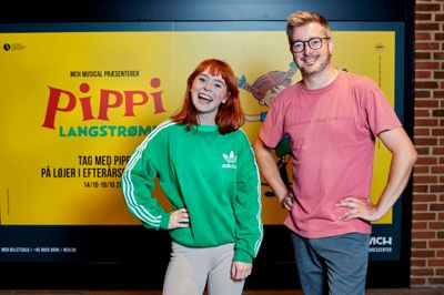 Alberte Linea Borup spiller hovedrollen i MCH-musicalen Pippi, hvor Rasmus Steenberg er projektleder. Foto: Tony Brøchner/MCH