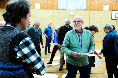 19 borgere - som her Finn Kronbo - deltog i den workshop, hvor de store linjer til Studsgårds nye torv blev lagt.