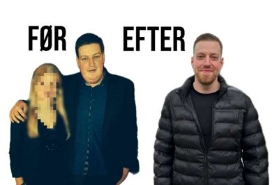 Før- og efterbilledet taler vel næsten for sig selv og viser en forskel på hele 75 kilo på Oliver Lundbo. Foto: Privatfoto/Brian Kjær Andersen