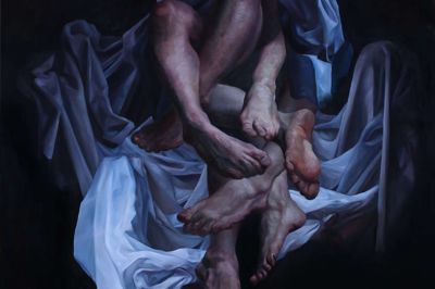 <em id="emphasis">German Tellez' oliemaleri »Sepultura« havde på Art Herning følgeskab af fem andre værker af samme kunstner - alle blev solgt.</em>