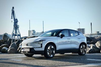 Volvo tilbyder to batteristørrelser til EX30. Med lille batteri er rækkevidden beskedne 344 kilometer, mens det store giver en rækkevidde op til 475 kilometer. Foto: Morten B. Bek/Ritzau Scanpix