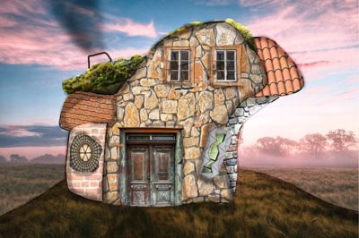 Mathias Bransholms kunst er centreret omkring legen med former i skabelsen af surrealistiske motiver.