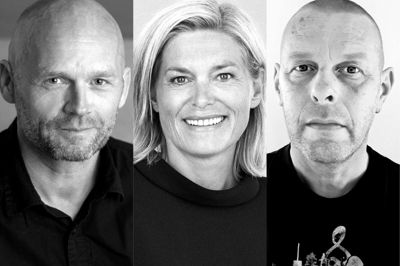 Den nye ledelse i Deep Forest Art Land er fra venstre: Direktør Søren Taaning, formidlings- og programchef Kristina Taaning og kunstinspektør René Schmidt. Det var Søren Taaning og René Schmidt, der stiftede kunstskoven i 2010.