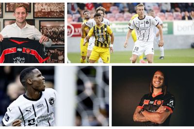 Her er fire af FCM's store sommer-signings: Jan Kuchta, Adam Buksa, Ousmane Diao og Kevin Mbabu. Foto: Daniel Stentz/FCM, Henrik Ole Jensen, Augustine Akena/FCM og Henning Bagger/Ritzau