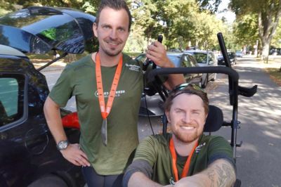 Søndag i sidste uge deltog Henrik Duedahl (t.v.) og Sebastian Mulvad Kristensen i makkerparrets første halvmaraton sammen i København.