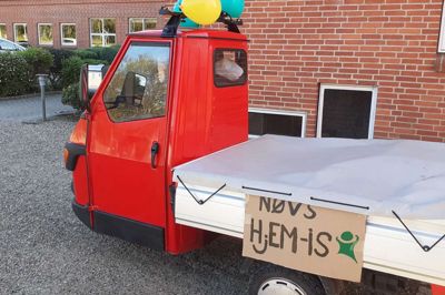 Sådan så isbilen ud, der i sidste uge kom forbi de lokale beboere på Midgaardsvej i Skibbild-Nøvling.
