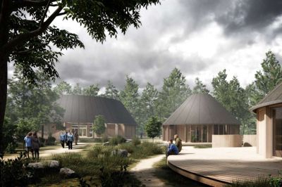 FDF Linds planer om at bygge nyt kredshus har fået støtte fra Norlys Vækstpulje. Visualisering: Loop Architects