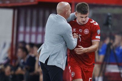 Joakim Mæhle spillede hele kampen, da Danmark tidligere i oktober slog Grækenland 3-1 i Parken. (Arkivfoto).