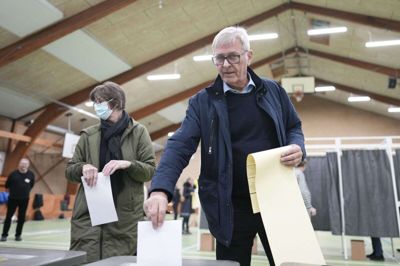 Bjert Hallen i Sdr. Bjert uden for Kolding tirsdag den 16. november 2021. Her stemte Det Konservative Folkepartis borgmesterkandidat Knud Erik Langhoff. (Arkivfoto).