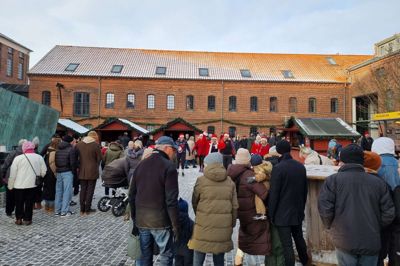 Støberitorvet i Nykøbing bliver forvandlet til et julemekka. PR-foto