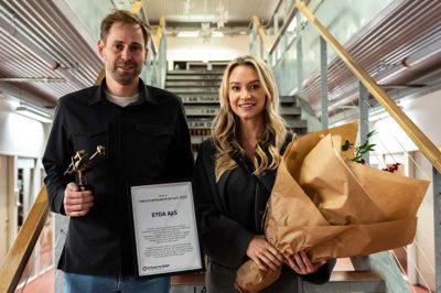 Casper Jeppesen og Mette Lyngholm blev hædret ved årets iværksætter-event i Innovatorium.