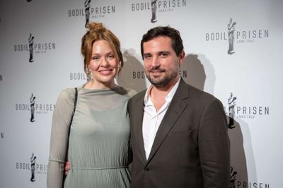 Christian Tafdrup og Natalie Toro Stokholm foreviget til uddelingen af Bodilprisen 2023 på Folketeatret i København. I 2024 gik de fra hinanden, fortæller Christian Tafdrup nu. (Arkivfoto).