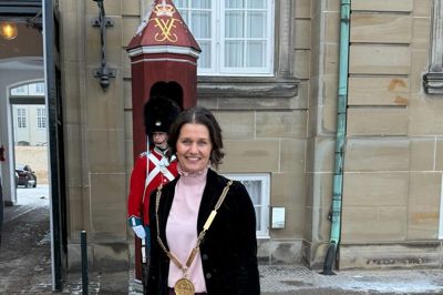 Borgmester Katrine Fusager Rohde (V) ankom til nytårskur hos regentparret på Amalienborg Slot den 5. januar 2026 iklædt den tunge borgmesterkæde.