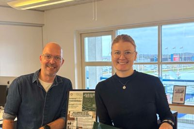 Per Ørum og ESG-rådgiver Emma-Sofie Poulsen fra ESG365 holder den grønne EU-fane højt.