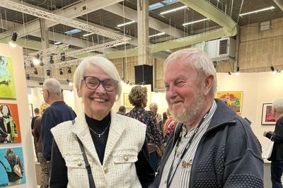 Lene Mikkelsen var begejstret over de nye kunstværker, som Jens Chr. Jensen kunne vise frem på Art Herning.