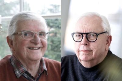 To tidligere reklamemænd i det herningensiske miljø - Niels Knudsen (t.v.) og Klaus Zartov - fylder begge 75 år lørdag 24. januar.