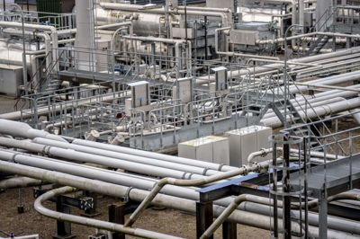 Gasprisen er steget kraftigt den seneste måned. På billedet ses gaslageret Gas Storage Denmark ved Nyrup på Sjælland. (Arkivfoto).