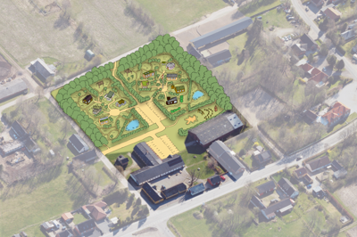 Ved kroen og museet skal der laves 12 små huse, som folk kan leje eller eje. Lokalplanen er i hus.