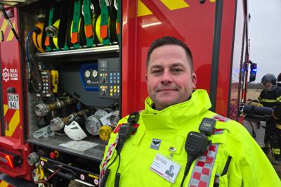 Indsatsleder Anders Skov fra Brand & Redning Midtvest måtte onsdag eftermiddag en tur til Aulum.