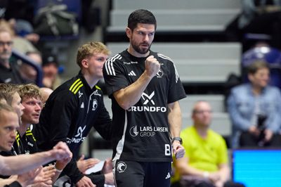 Simon Sørensen med en knyttet nævne under kampen mod Ringsted. Til sidst var det dog gæsterne, der kunne juble.