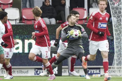 Nicolai Larsen fra Silkeborg under superligakampen mellem Silkeborg IF og Viborg FF.