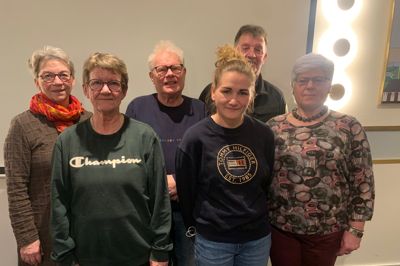 Den nye bestyrelse i Videbæk Borgerforening er fra venstre: Charlotte Junker, Helle Christensen, Carsten Brylle, Malene Knipchildt, Kurt Nybo og Inge Brødbæk. Ove Mortensen var fraværende ved fotograferingen.