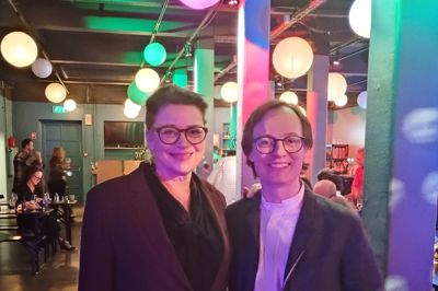 Teaterdirektør Kristoffer Helmuth sammen med instruktør Charlotte Bøving.