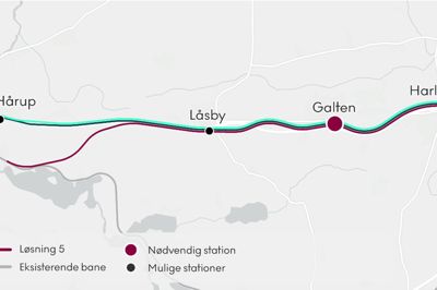I den politiske aftale "Infrastrukturplan 2035" blev det i 2021 besluttet, at der skal laves en ny jernbaneforbindelse mellem Silkeborg og Aarhus. Den skal gå over Galten og bliver cirka 30 kilometer lang. I 2024 blev tre mulige linjeføringer valgt ud.