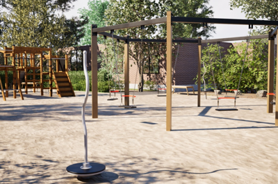 Går alt efter planen, så skal de 650.000 kroner bruges på en legeplads, der kommer til at se sådan her ud.