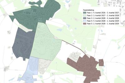 Når det gælder Salten og Them-området er arbejdet delt ind i fem faser. Første fase er i den nordlige del af Them med start i sidste kvartal i 2026.