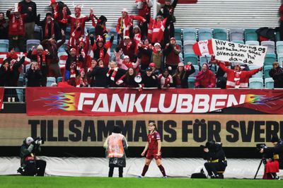 Danmarks Janni Thomsen scorede under kamp mod Sverige tirsdag.