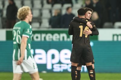 Brøndby-spillerne kunne juble til sidst efter chanceorgiet i Viborg.