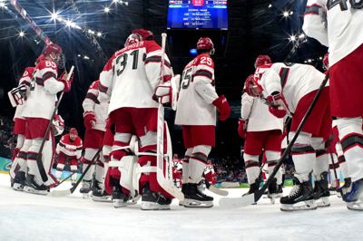 Kampen mod Letland var den første af seks testkampe før VM i Schweiz.