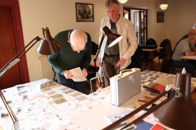 Dagens auktionsnumre i Jydsk World Coin Club nærstuderes.