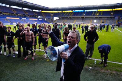Direktør Jacob Nielsen henvendte sig direkte til AGF's fans på Brøndby Stadion.