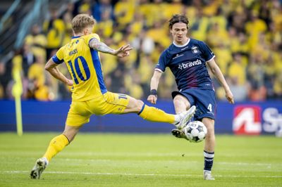Daniel Wass og Brøndby kunne ikke forhindre Magnus Knudsen og AGF i at vinde guld på Brøndby Stadion.