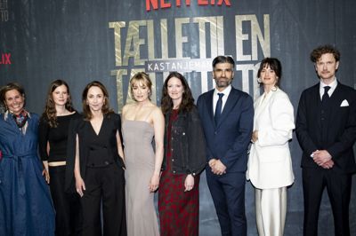 Dorte Warnøe Høgh, Ester Birch, Sofie Gråbøl, Danica Curcic, Emilie Lebech Kaae, Milad Alami, Katinka Lærke Petersen og Mikkel Boe Følsgaard ses til premieren på den nye sæson af »Kastanjemanden« i april.